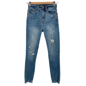 Abercrombie & Fitch Distressed High Rise Super Skinny Ankle Jeans - Size 0
